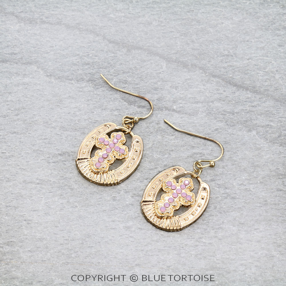 Western Cross Dangle Earrings