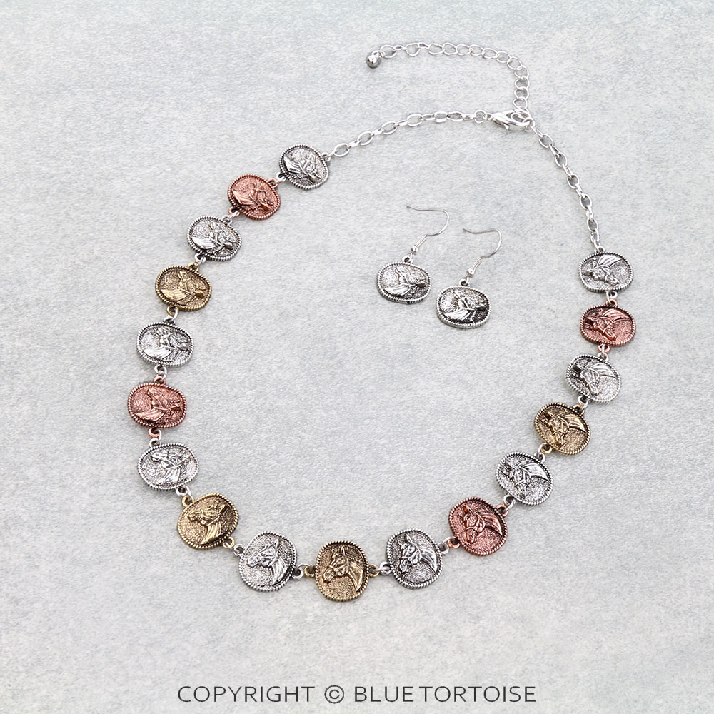 Western Horsehead Necklace Set