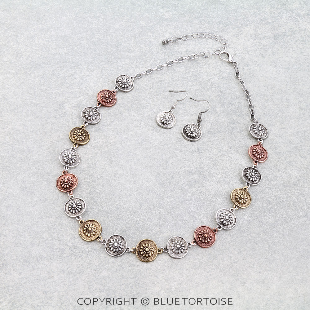 Western Concho Necklace Set