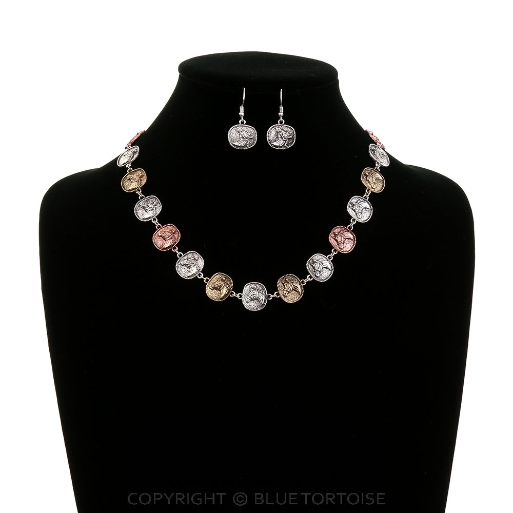 Western Horsehead Necklace Set - Image 2