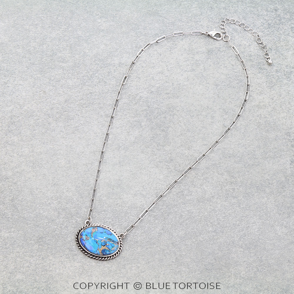 Western Oval Stone Necklace