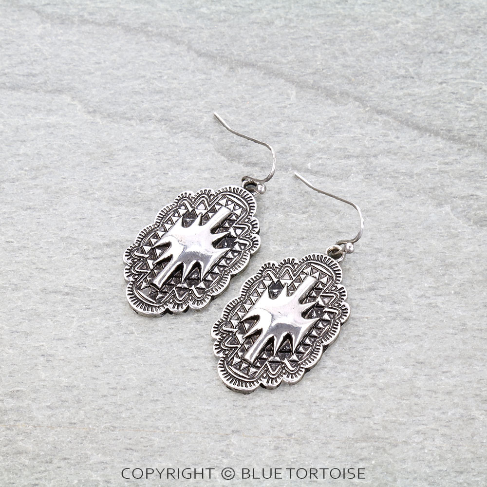 Western Aztec Concho Dangle Earrings