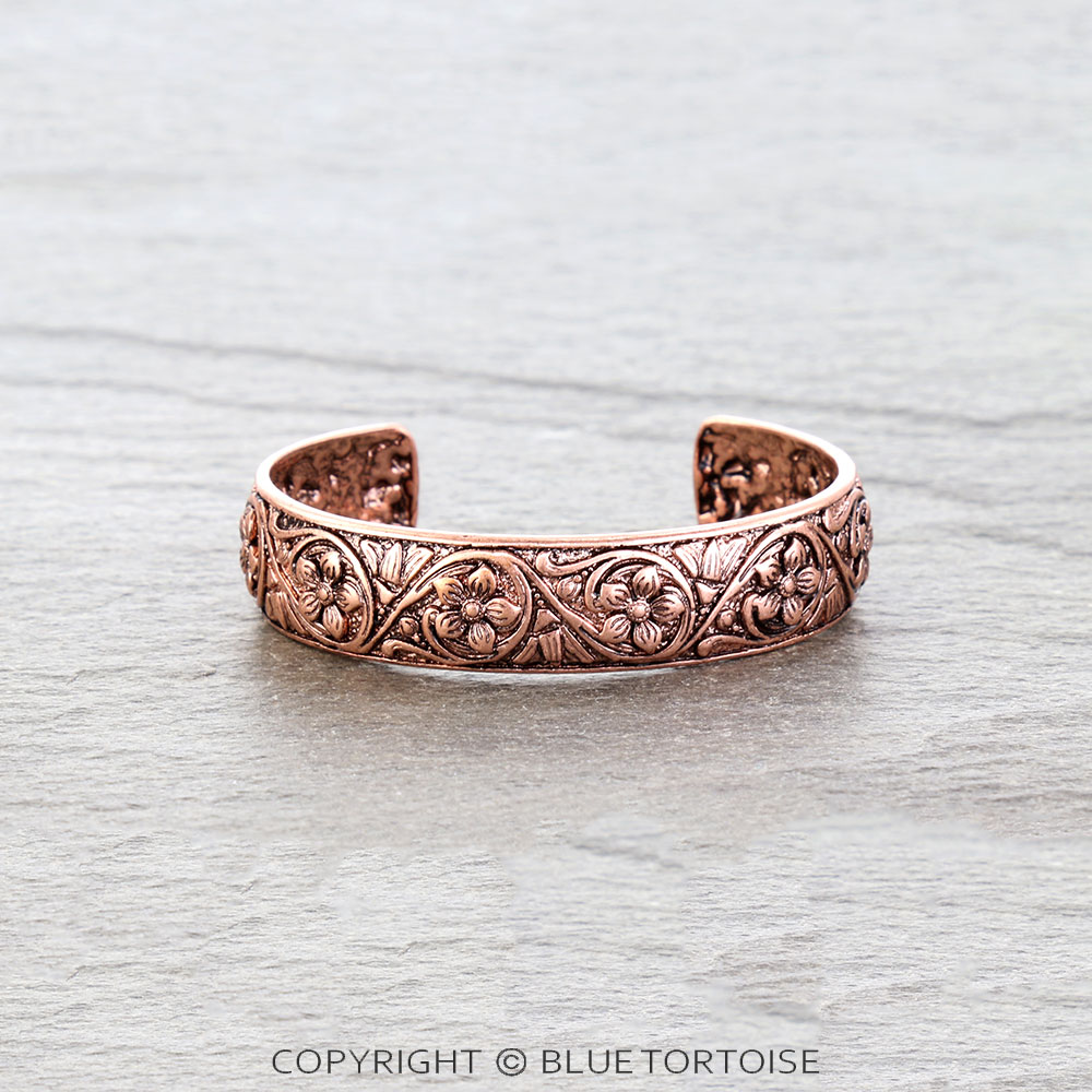 Western Flower TXR Brass Cuff Bracelet