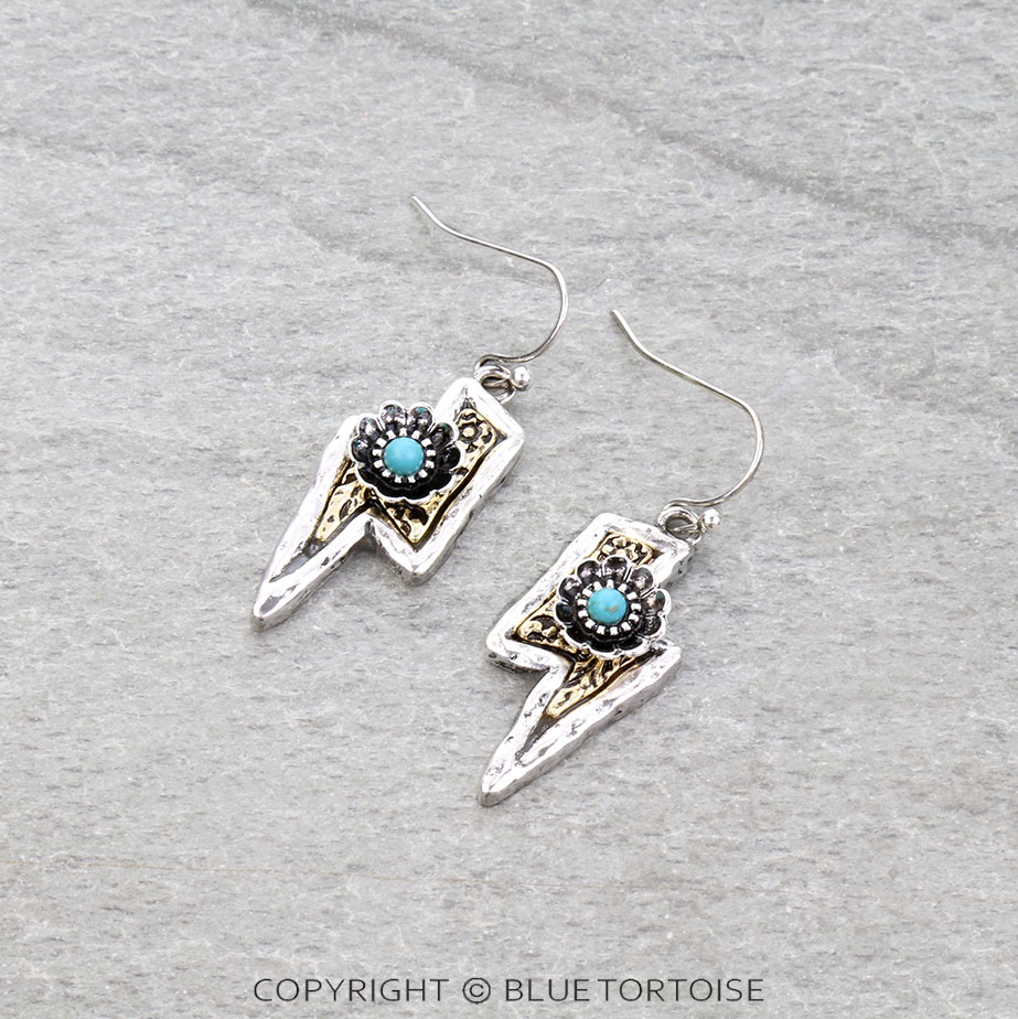Western Dainty Thunder Flower Dangle Earrings
