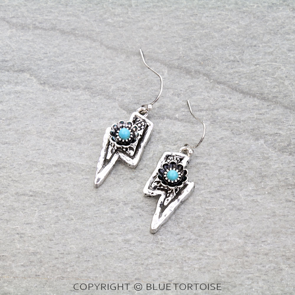 Western Dainty Thunder Flower Dangle Earrings