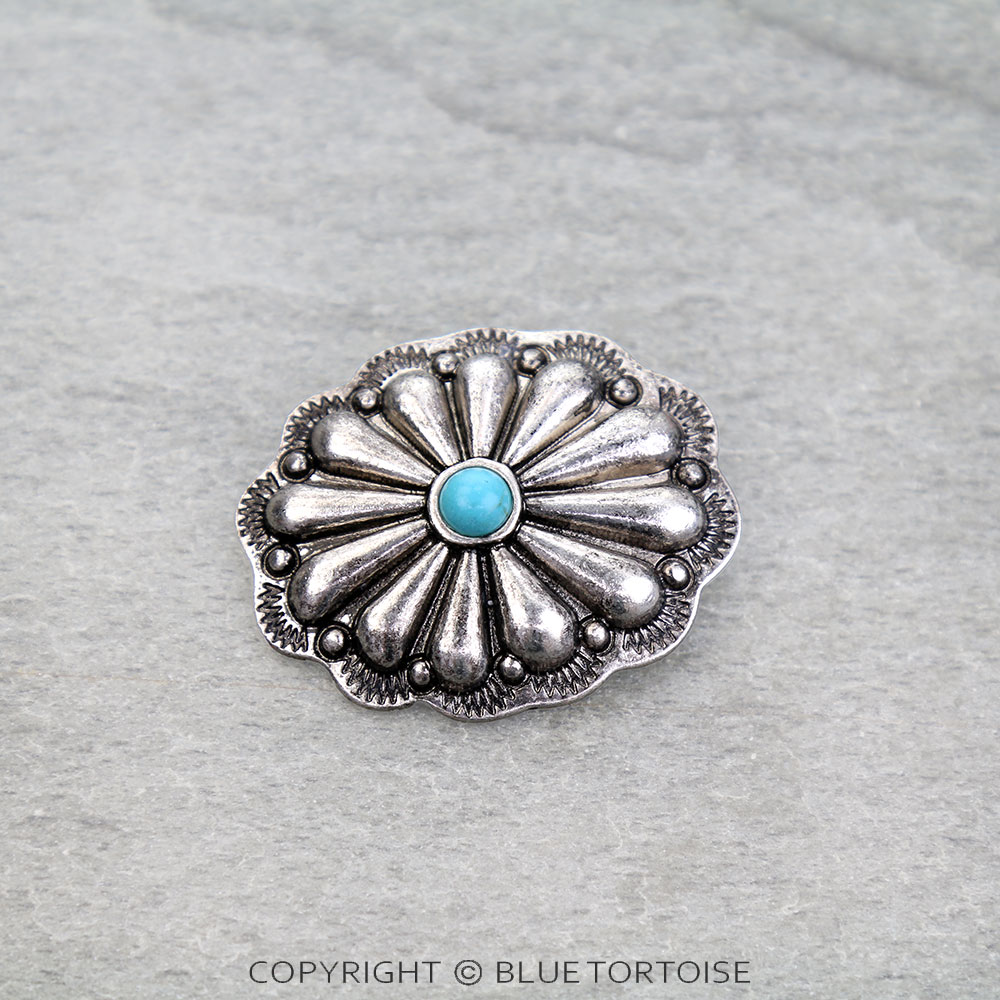 Western Concho Brooch Pin