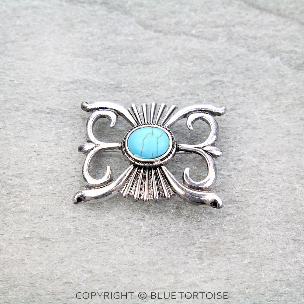 Western Style Stone Brooch Pin