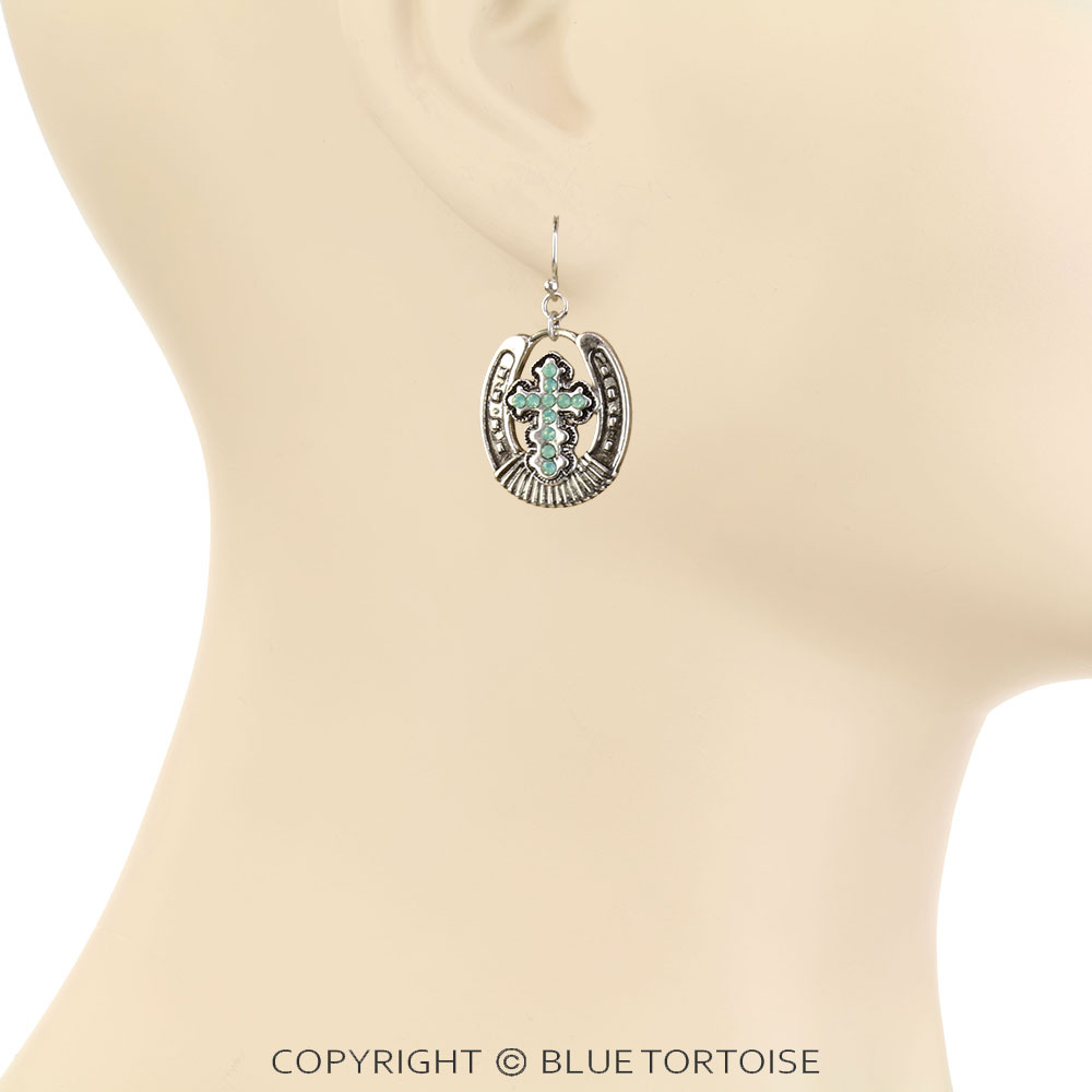 Western Cross Dangle Earrings - Image 2