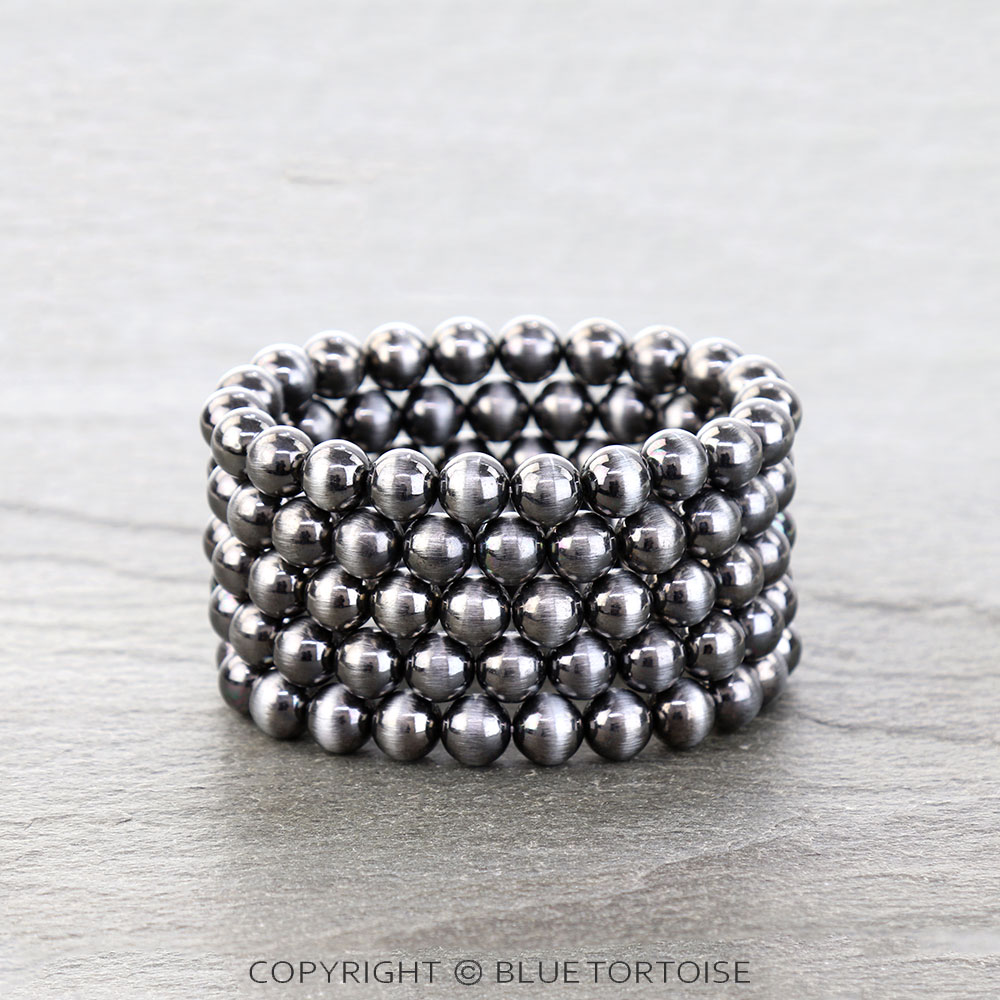 Western Navajo Style Pearl 5 Stackable Bracelet