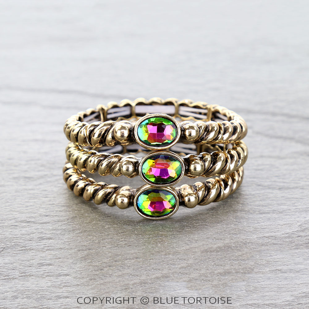 Western Twisted TXR Stone Stackable Bracelet