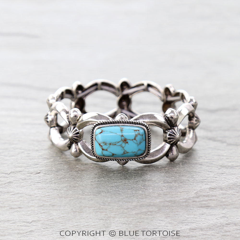 Western Stone Filigree Stretch Bracelet