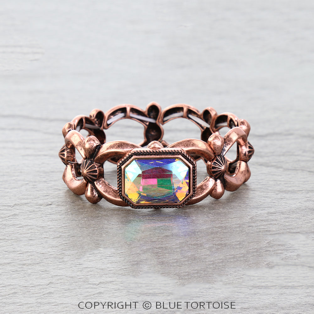 Western Stone Filigree Stretch Bracelet