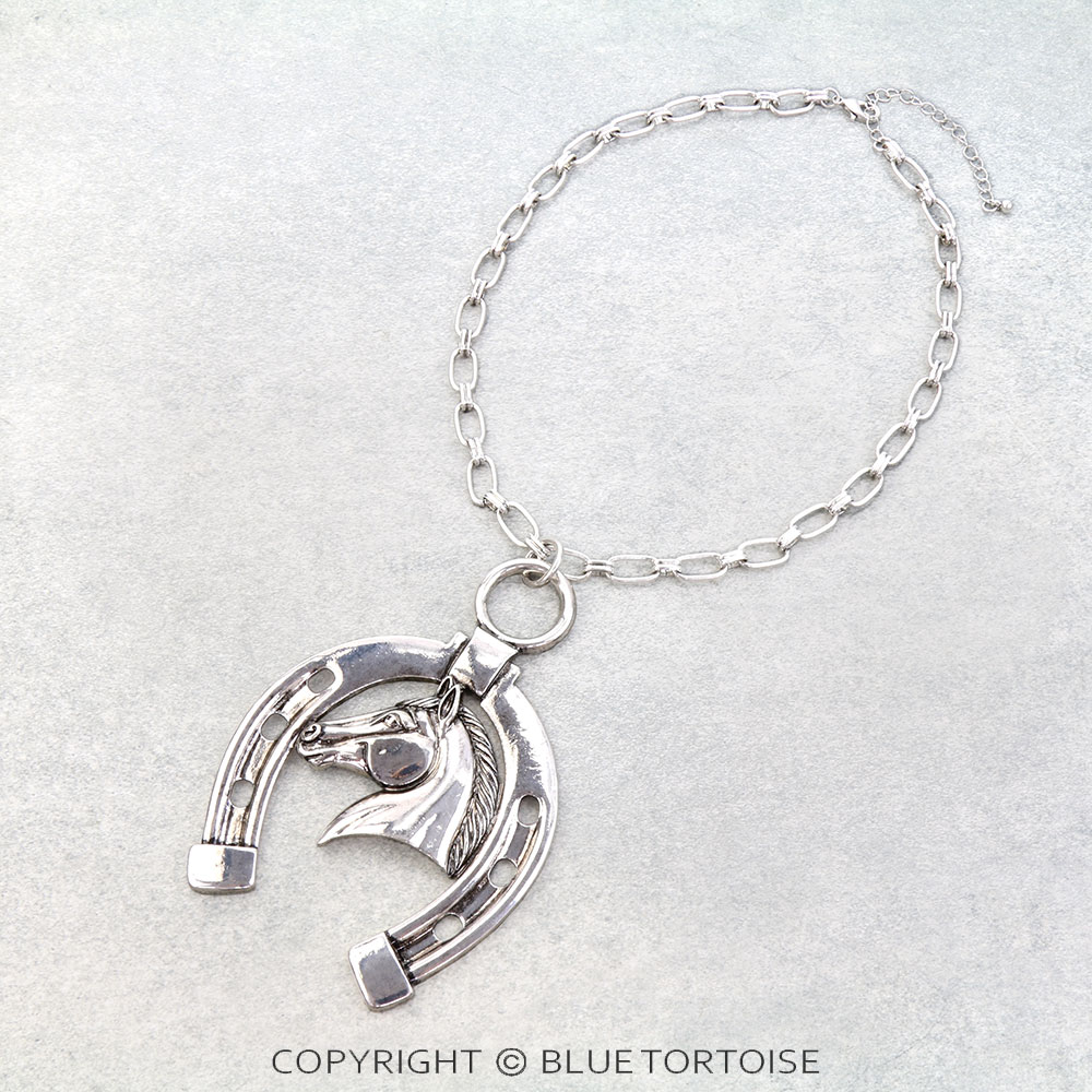Western Horseshoe with Horsehead Necklace