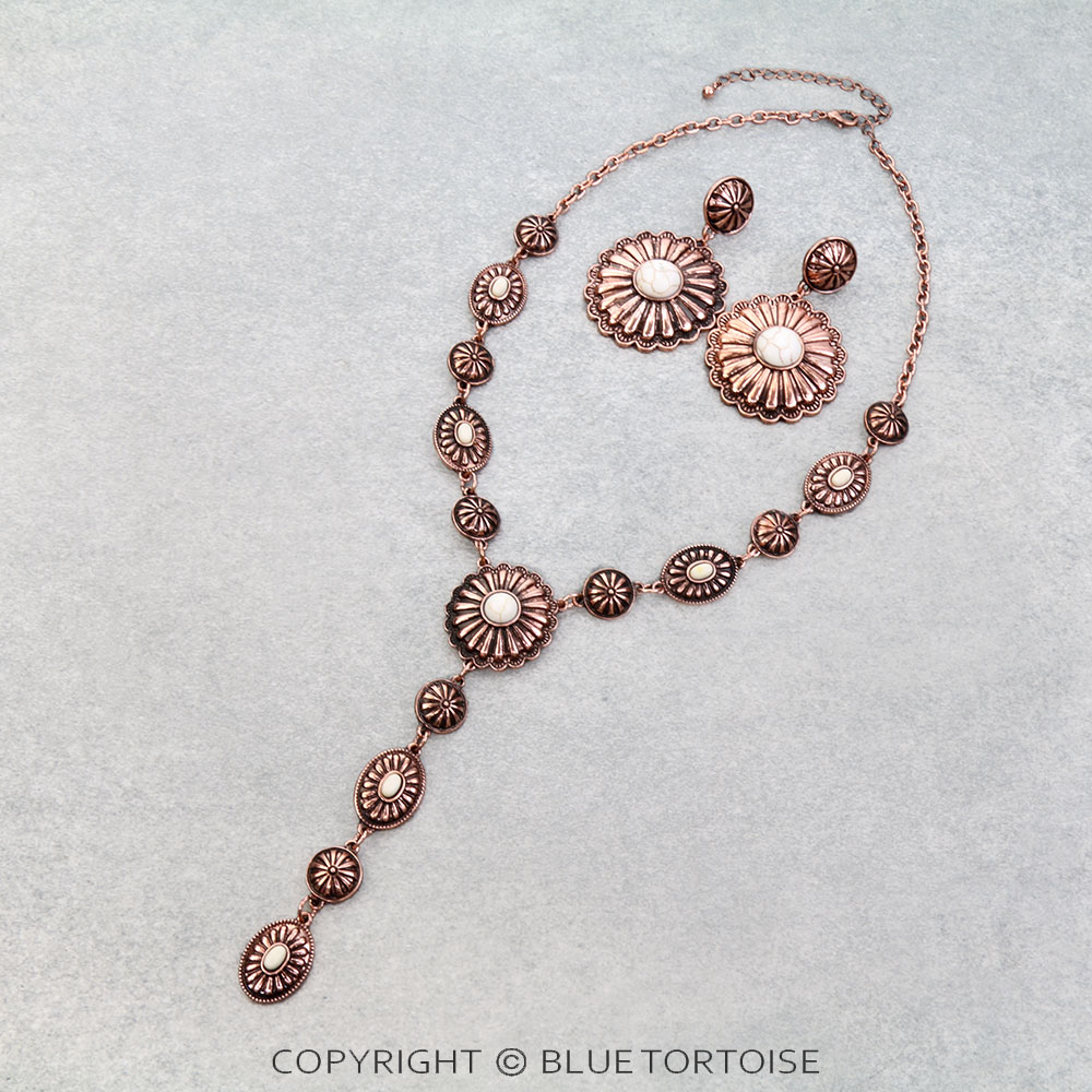 Western Concho Y Necklace Set