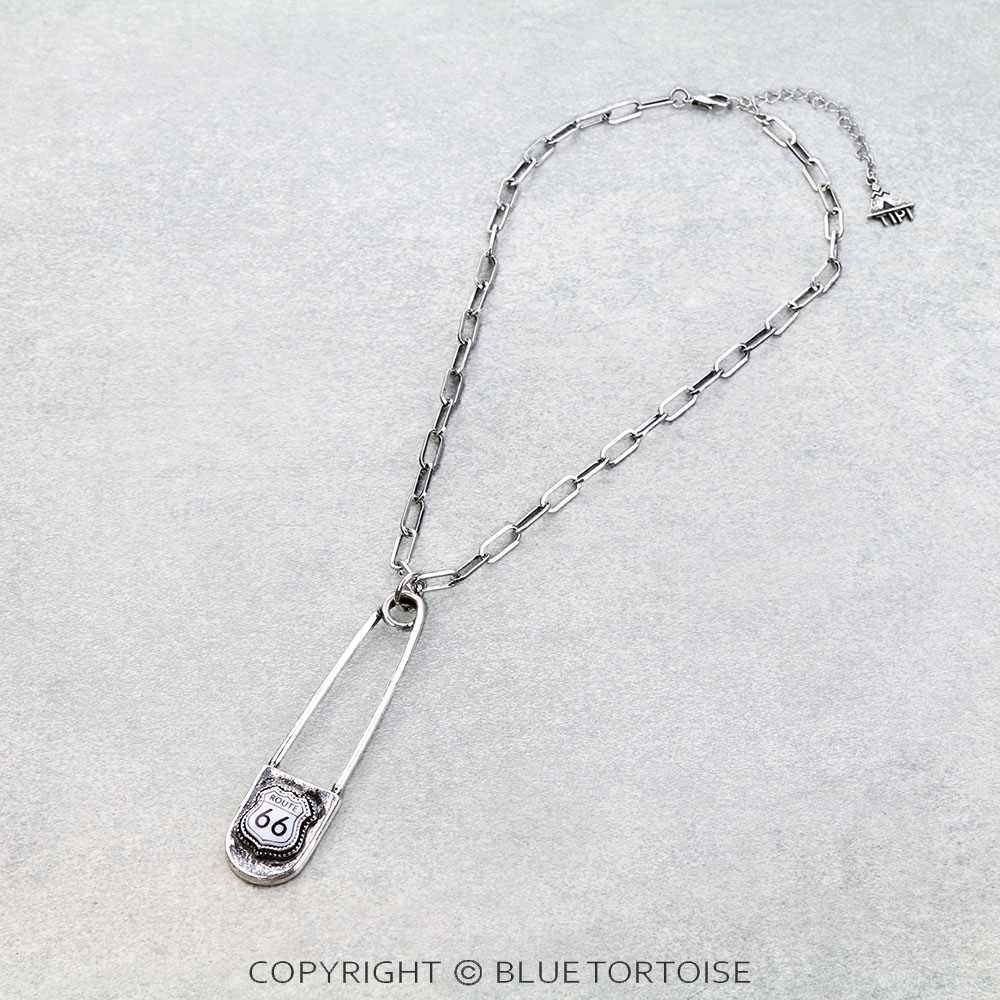 Western Pin Drop Route 66 Necklace