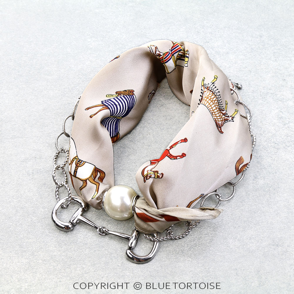 Western Horsebit Scarf Charm Necklace