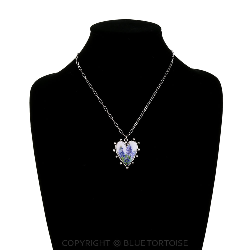 Western Heart Blue Bonnet Necklace - Image 2