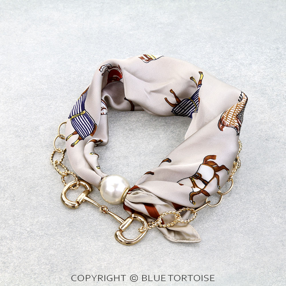 Western Horsebit Scarf Charm Necklace