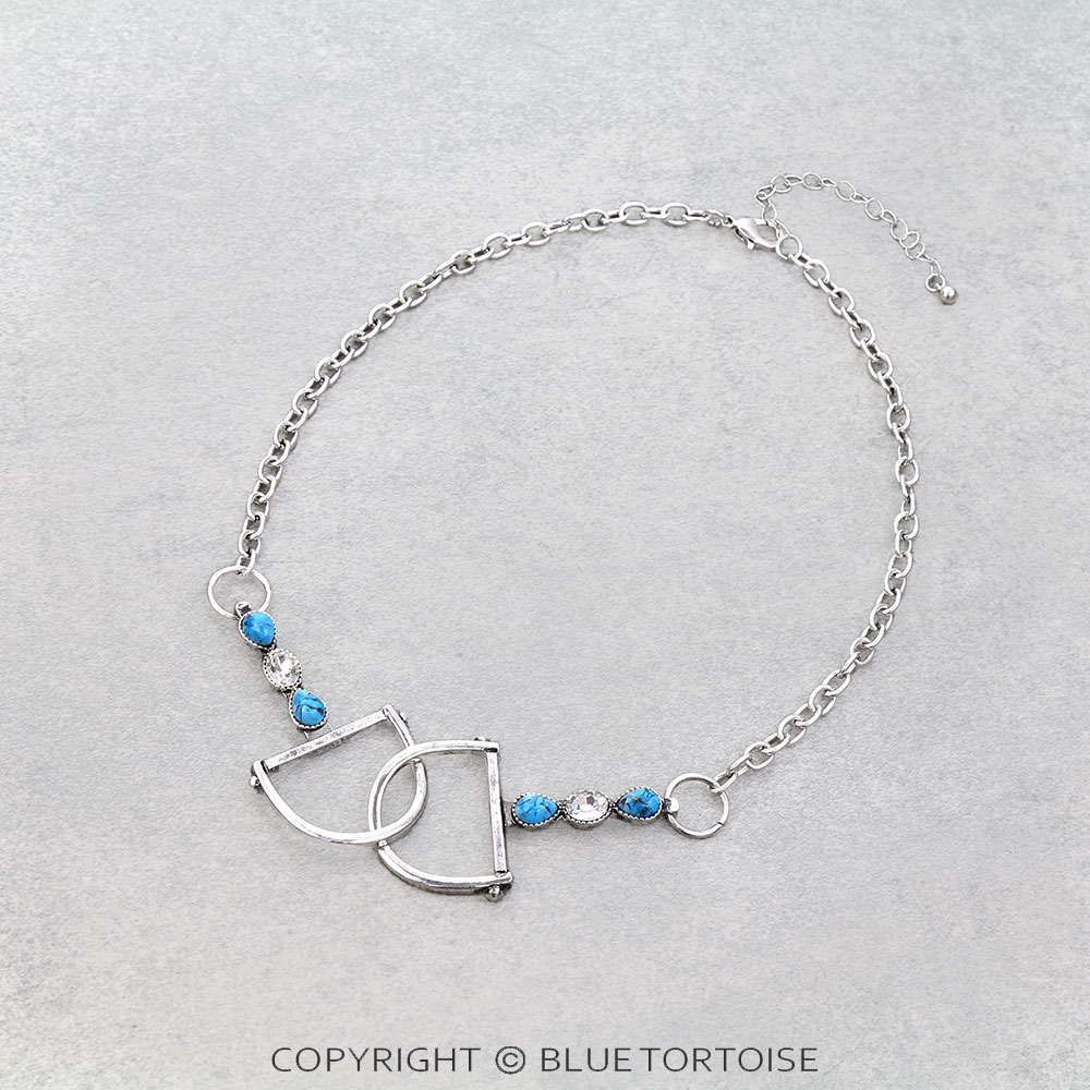 Western Horsebit Stone Necklace