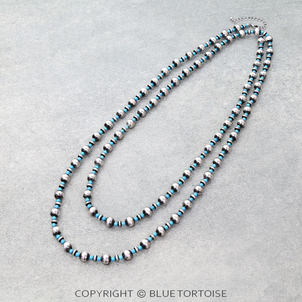 アクセサリー Navajo Pearl Silver Bead Necklace 60cm 60″ Navajo Style Pearl Necklace – Bluetortoisewholesale