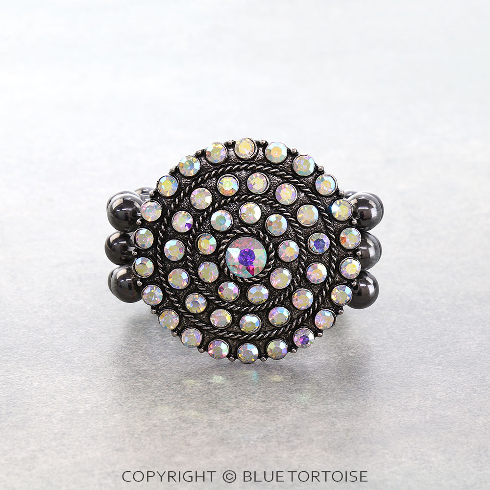 Western Round Concho AB Stretch Bracelet
