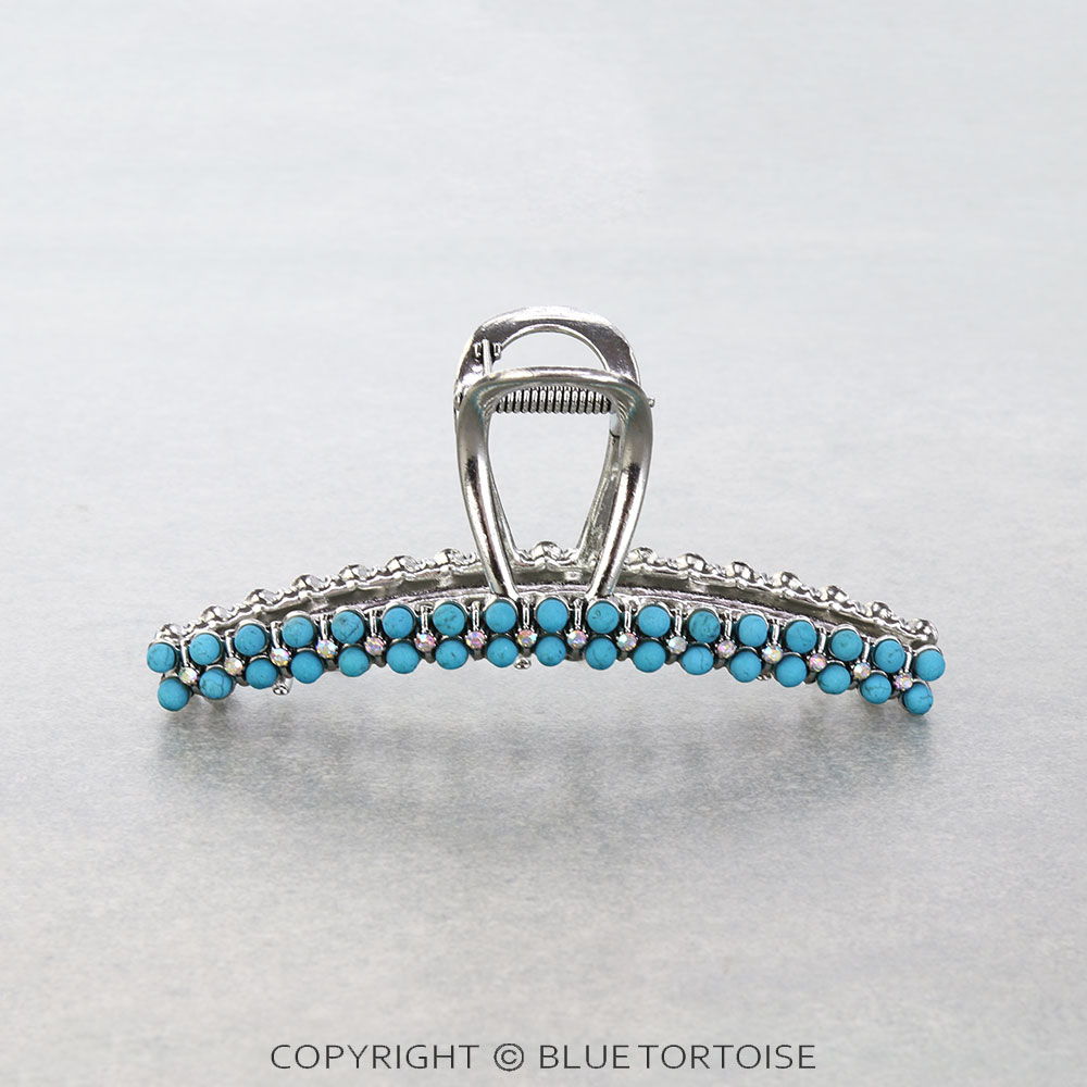 4.25" Western Navajo Style Bead Hair Claw Clip
