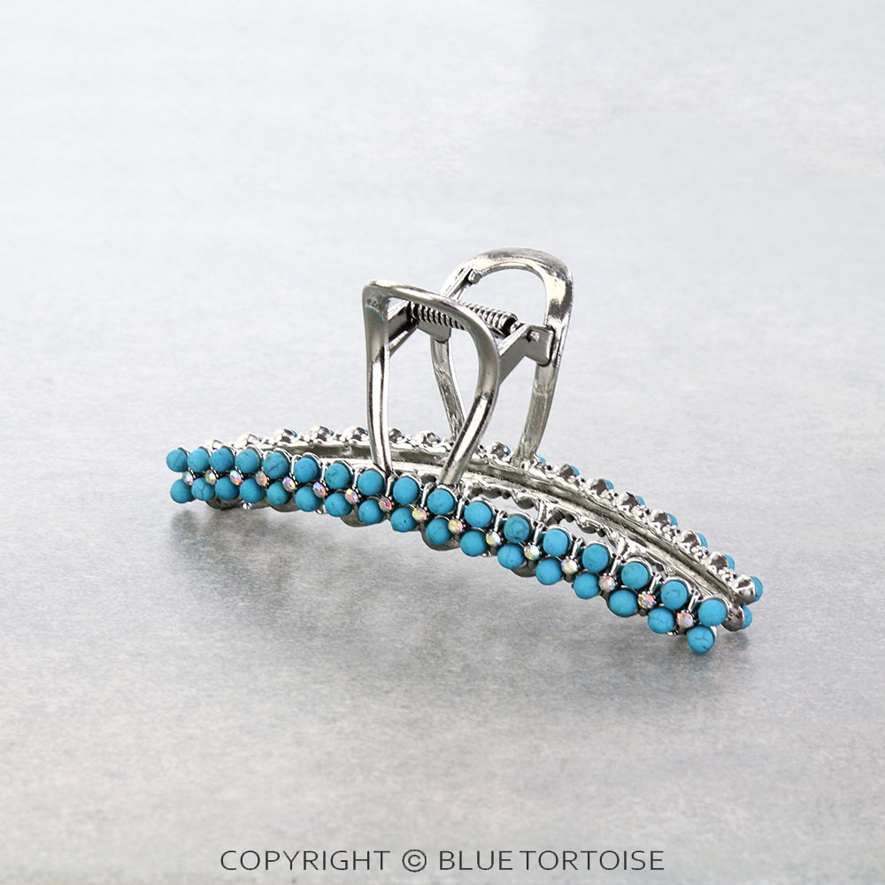 4.25" Western Navajo Style Bead Hair Claw Clip - Image 2