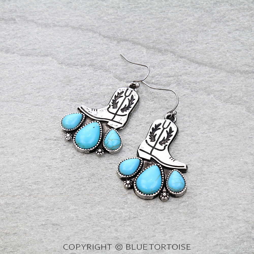 Western Cowboy Boots Dangle Earrings