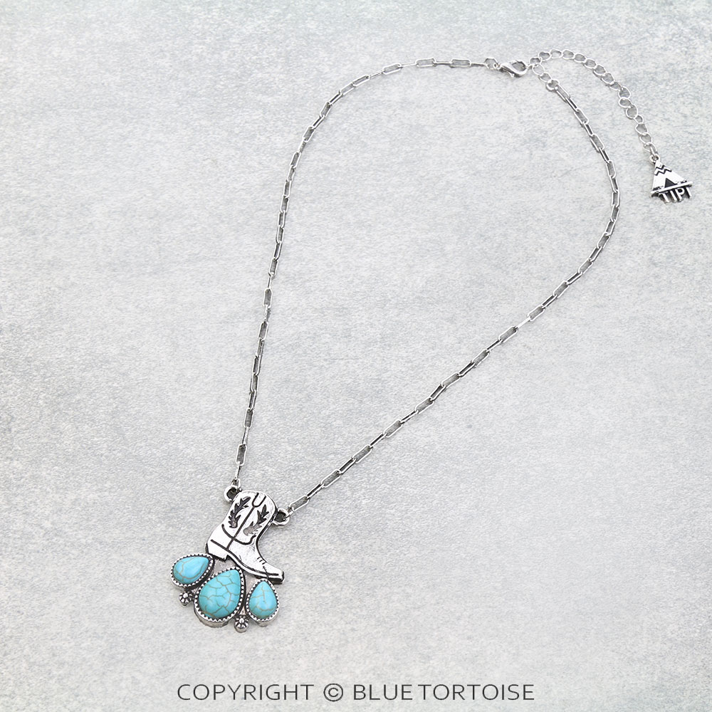 Western Cowboy Boot Necklace