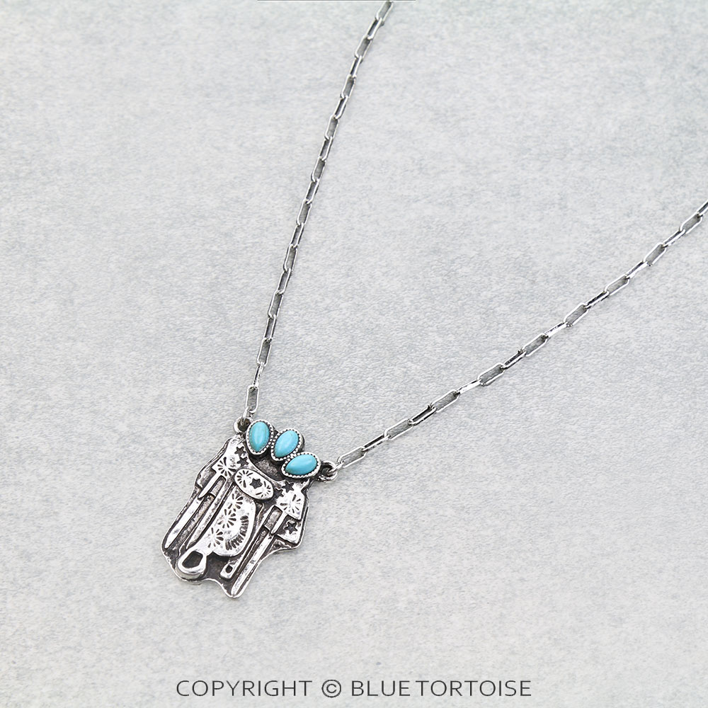 Western Saddle Stone Necklace - Image 3