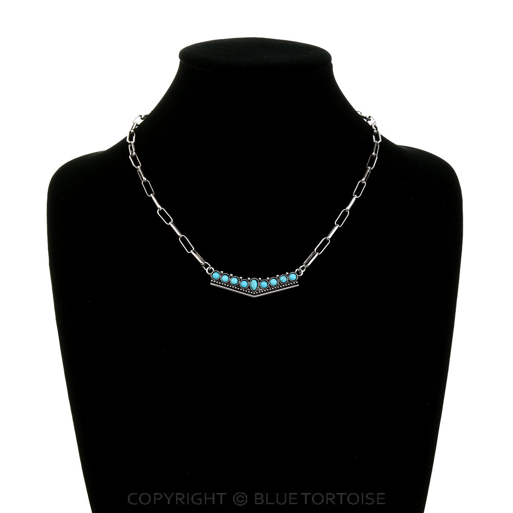 Western V Shape Stone Necklace - Image 2