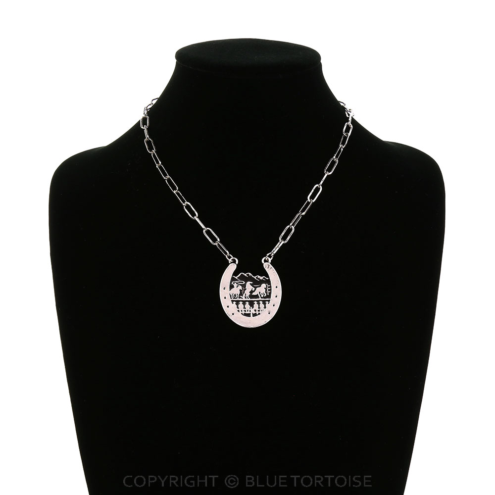 Western Horseshoe Cowboy Chain Necklace - Image 2