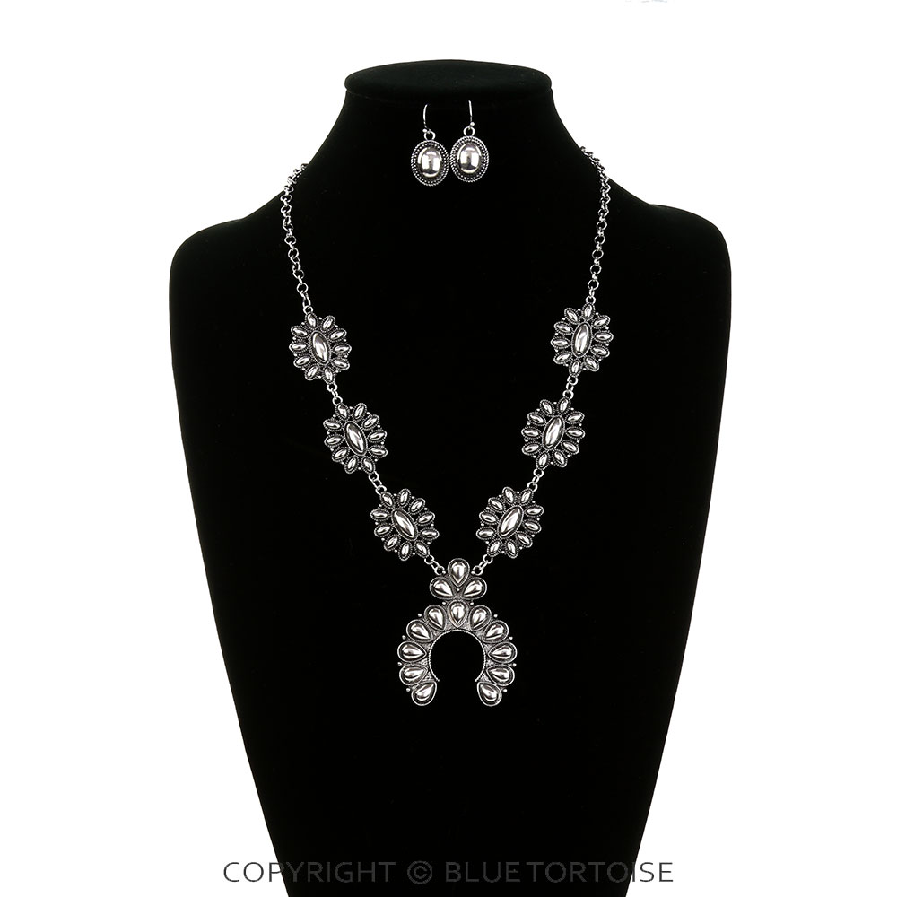 Western Ball TXR Squash Blossom Necklace Set - Image 2