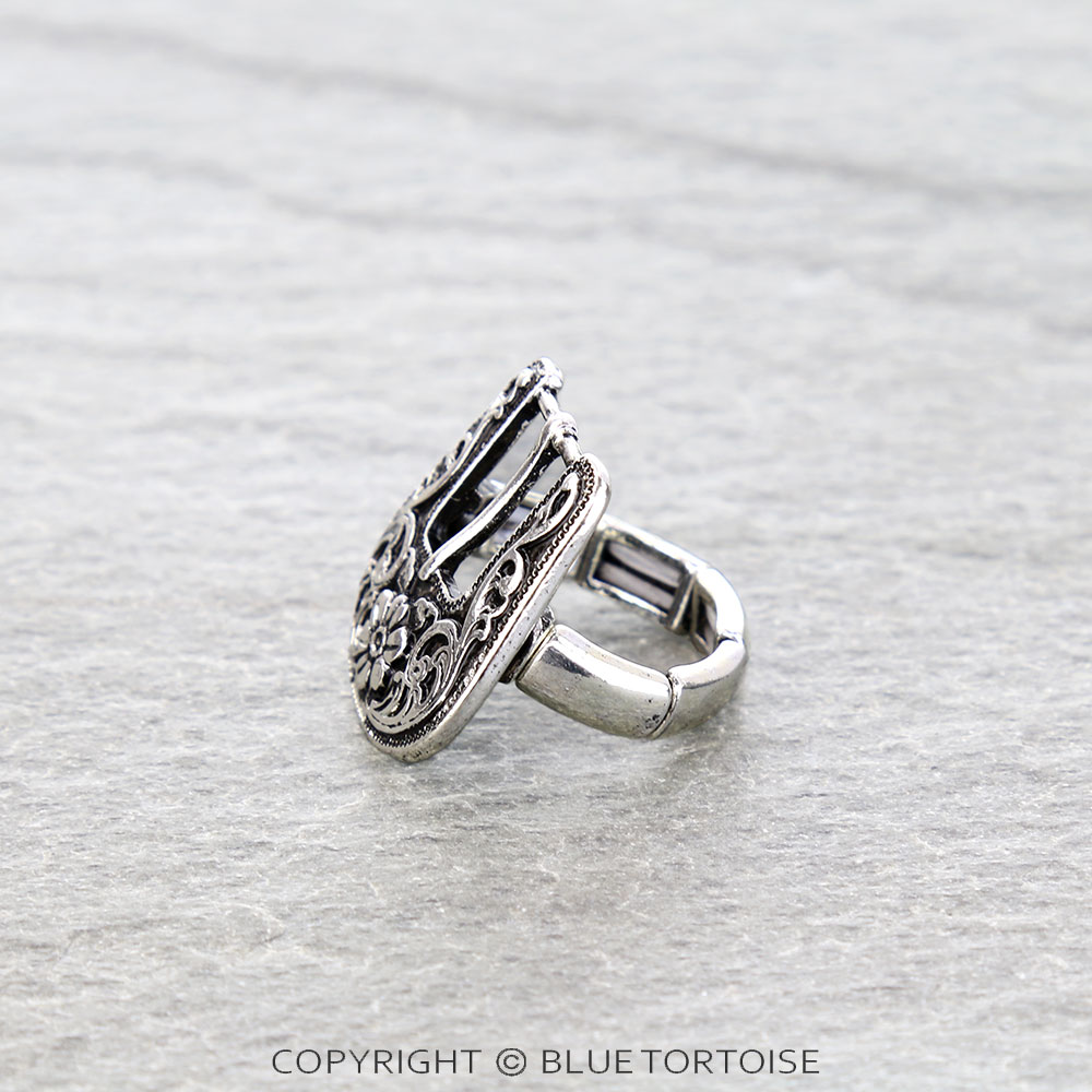 Western Belt Buckle Look Stretch Ring - Image 2