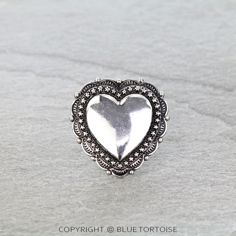 Western Heart Concho Cuff Ring