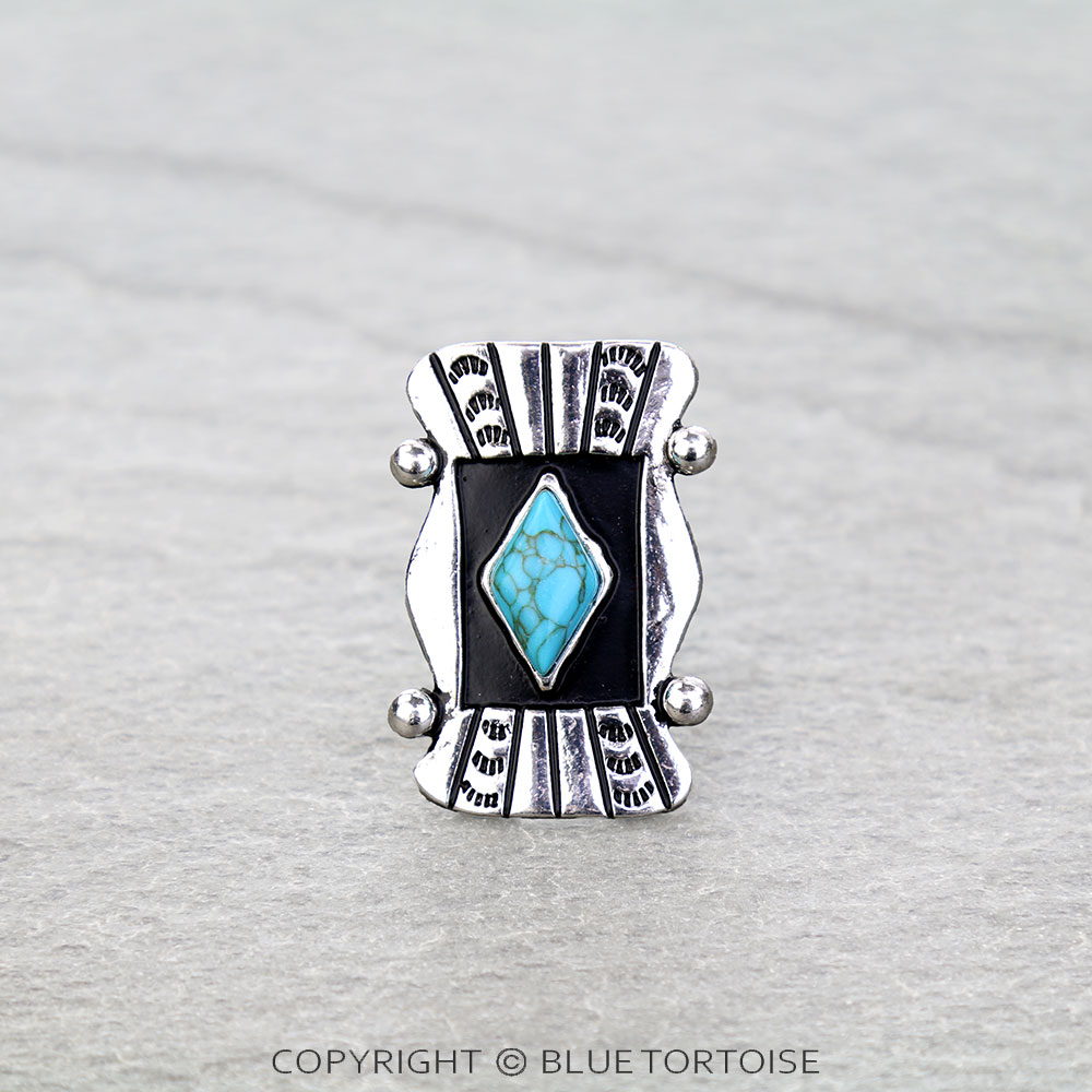 Western Diamond Concho Cuff Ring