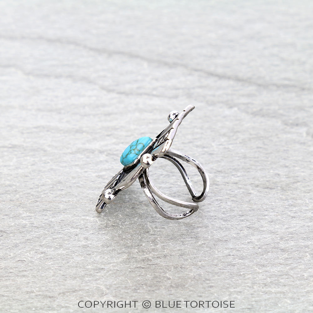 Western Diamond Concho Cuff Ring - Image 2