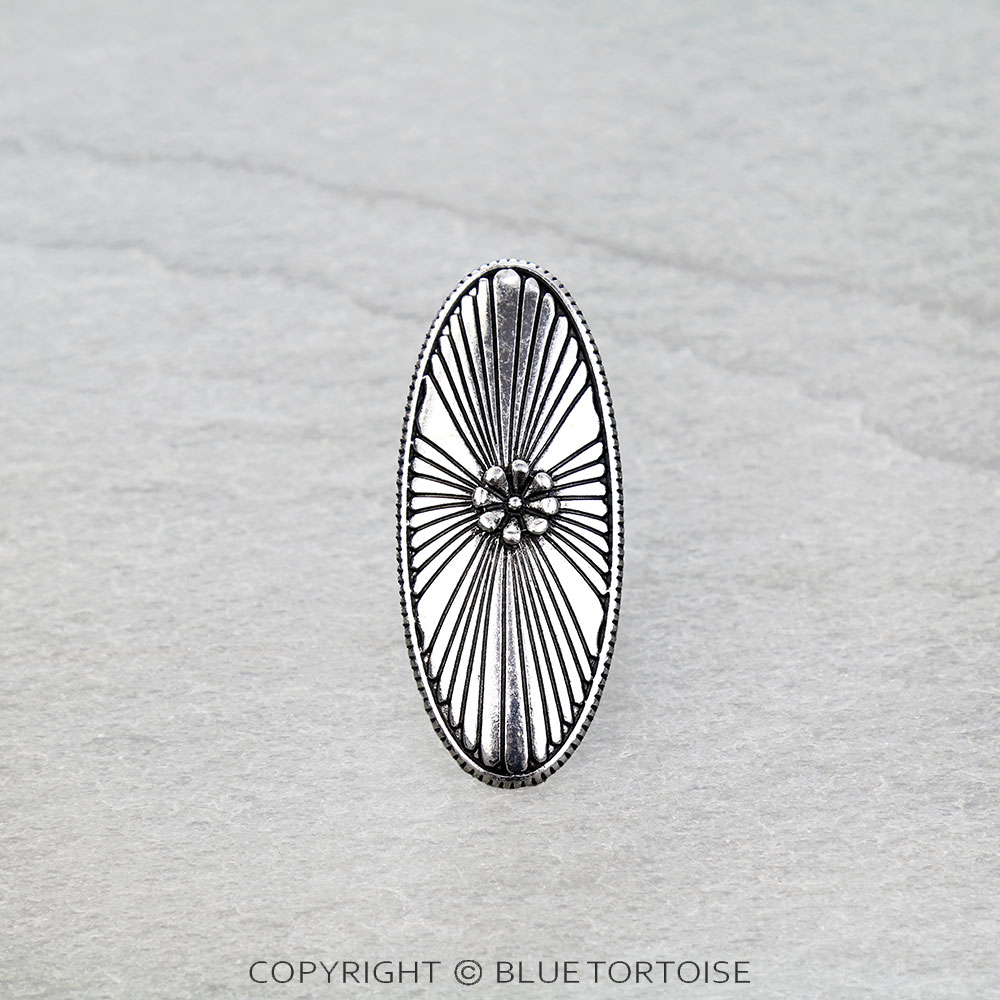 Western Oval Concho Cuff Ring