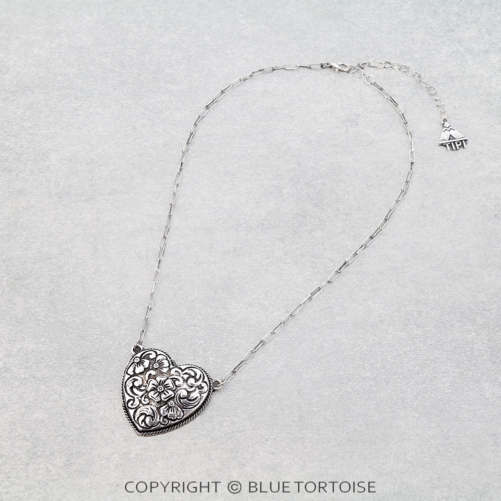 Western Heart Engraved Necklace