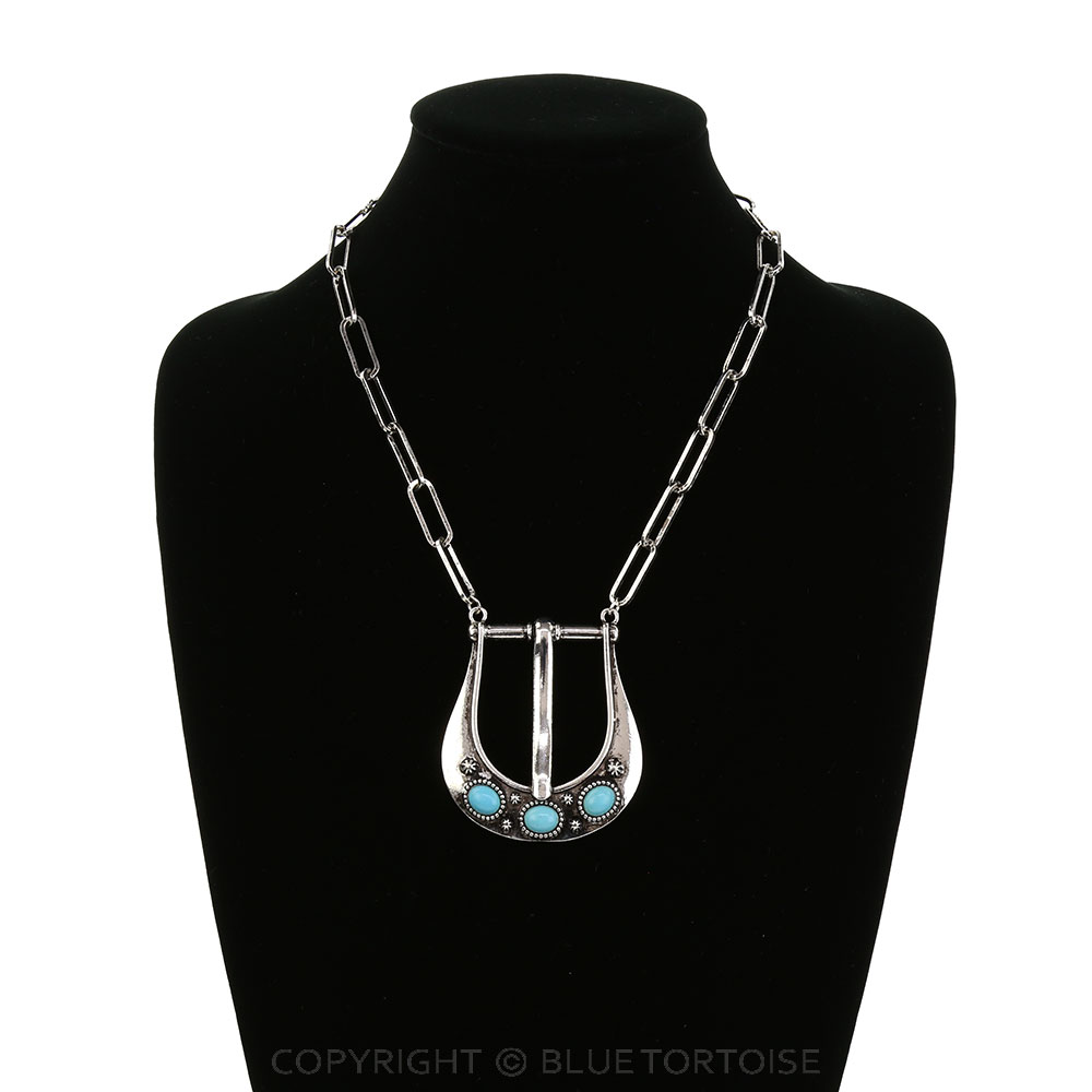 Western Large Belt Buckle Look Necklace - Image 2