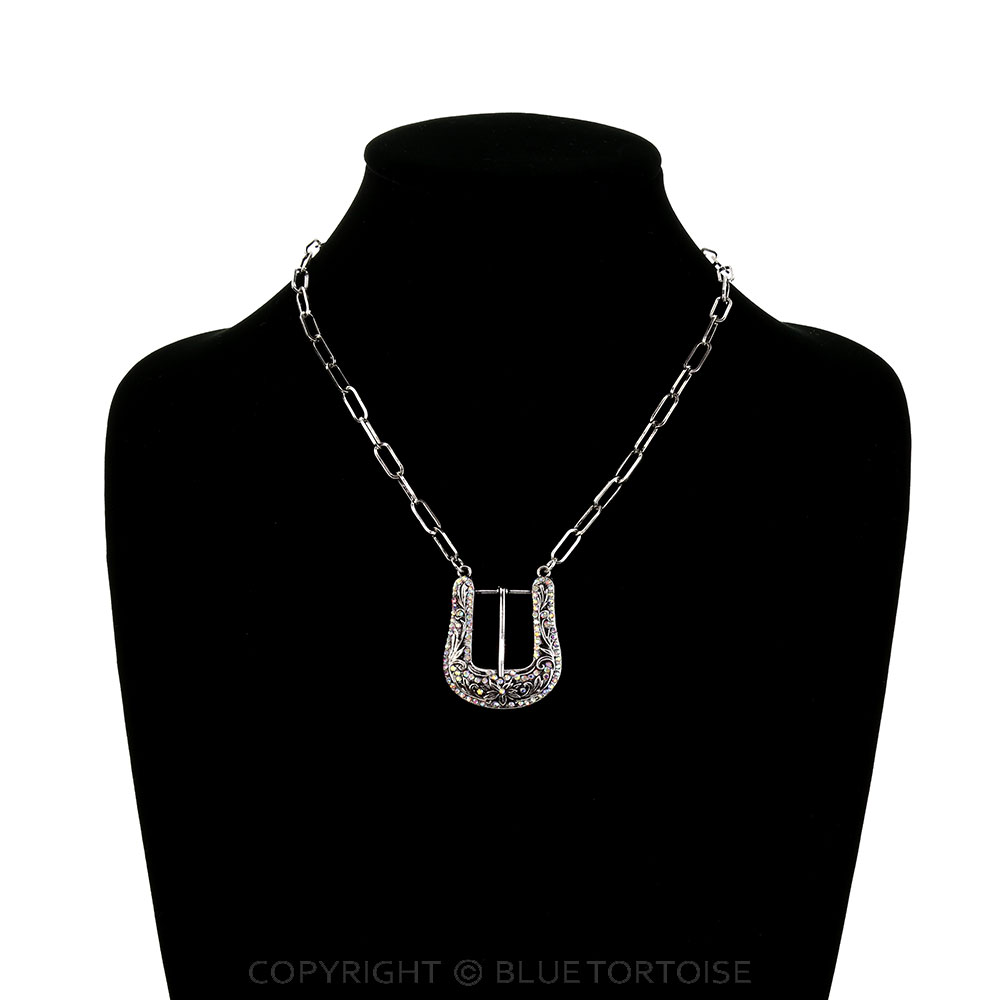 Western Belt Buckle Look Necklace - Image 2
