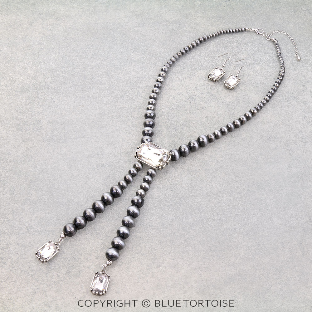 Navajo Style Pearl Stone Necklace Set