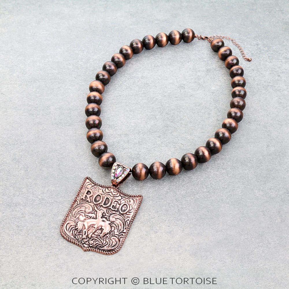 Western Large Rodeo Pendant Necklace