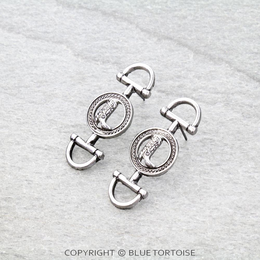 Western Boot Horsebit Stud Earrings