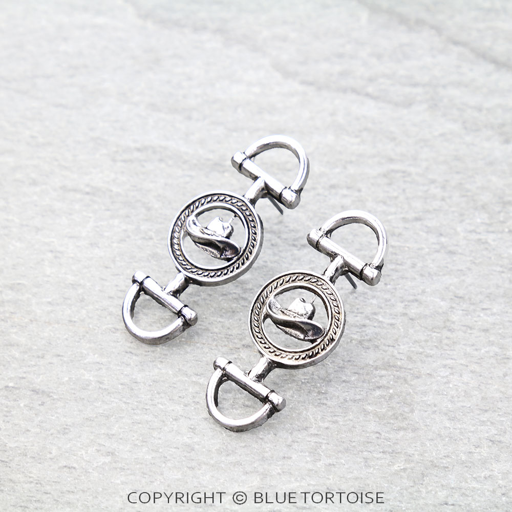 Western Cowboy Hat Horsebit Stud Earrings