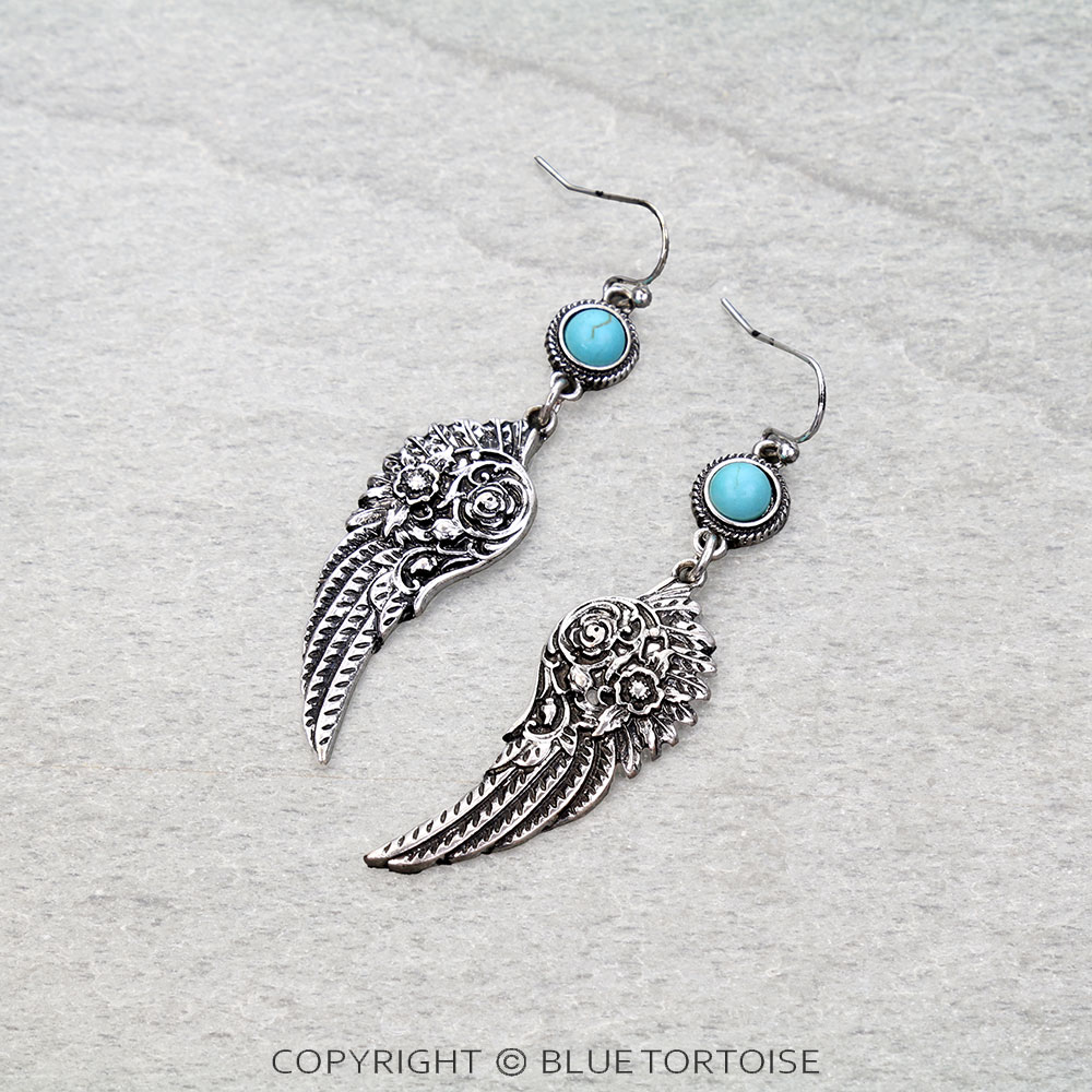 Western Angel Wing Dangle Earrings