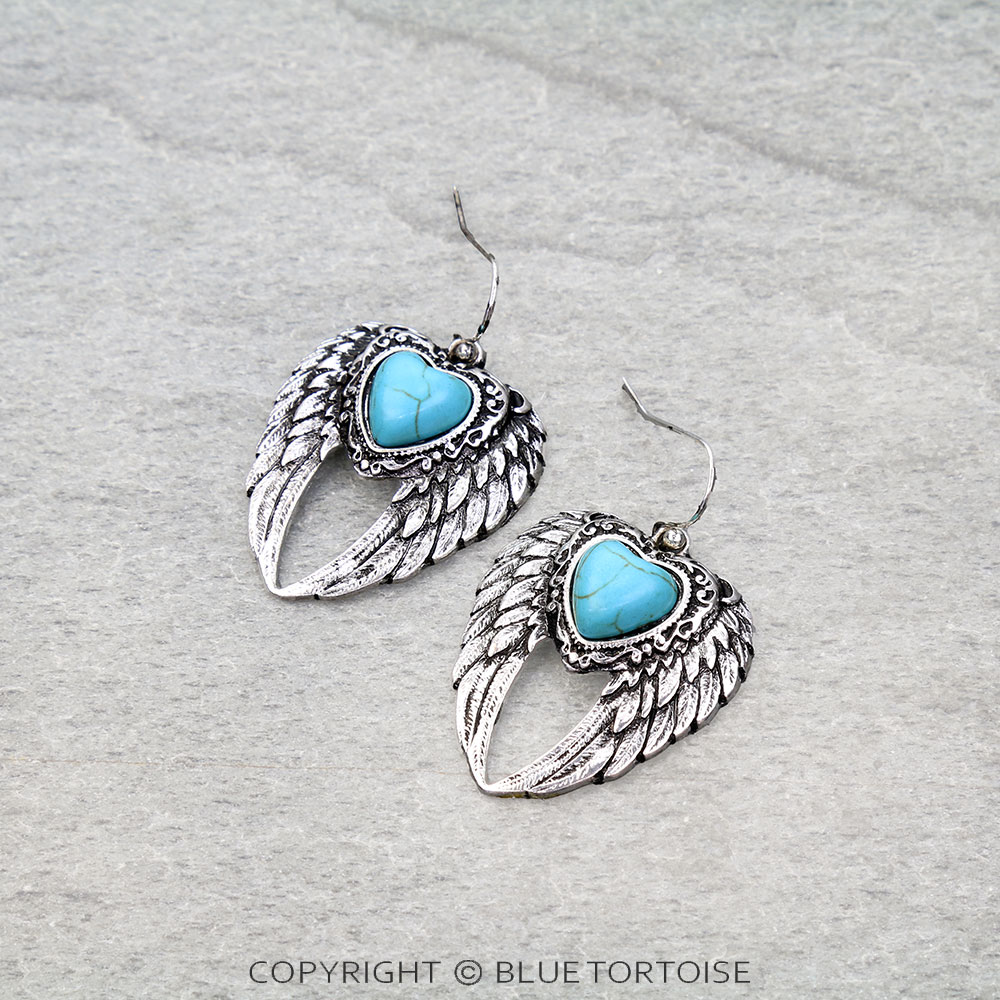 Western Angel Wing Dangle Earrings