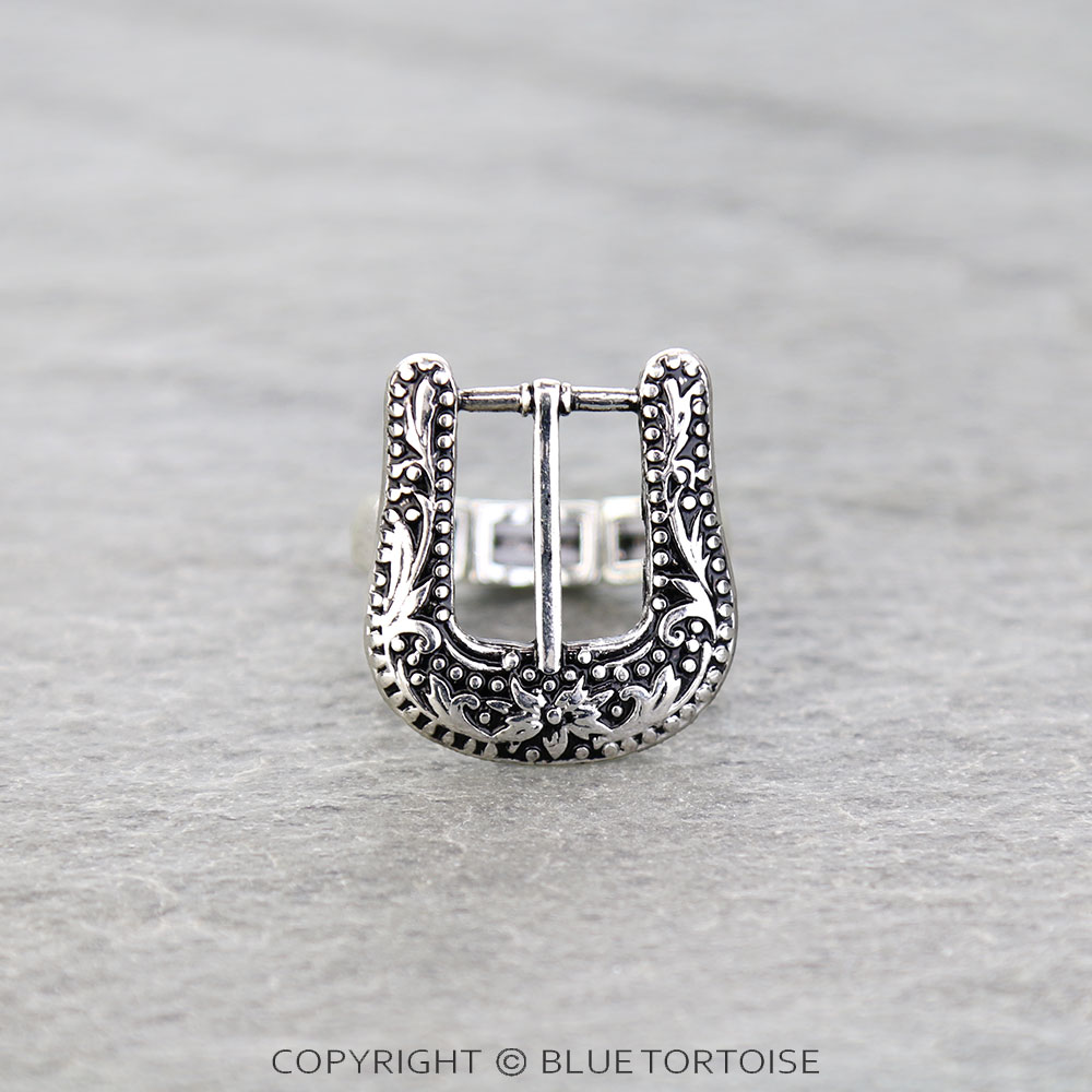 Western Belt Buckle Look Stretch Ring