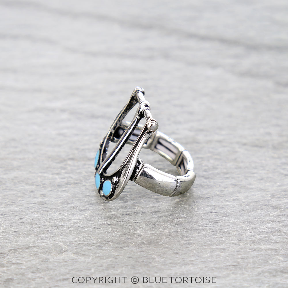 Western Belt Buckle Look Stretch Ring - Image 2
