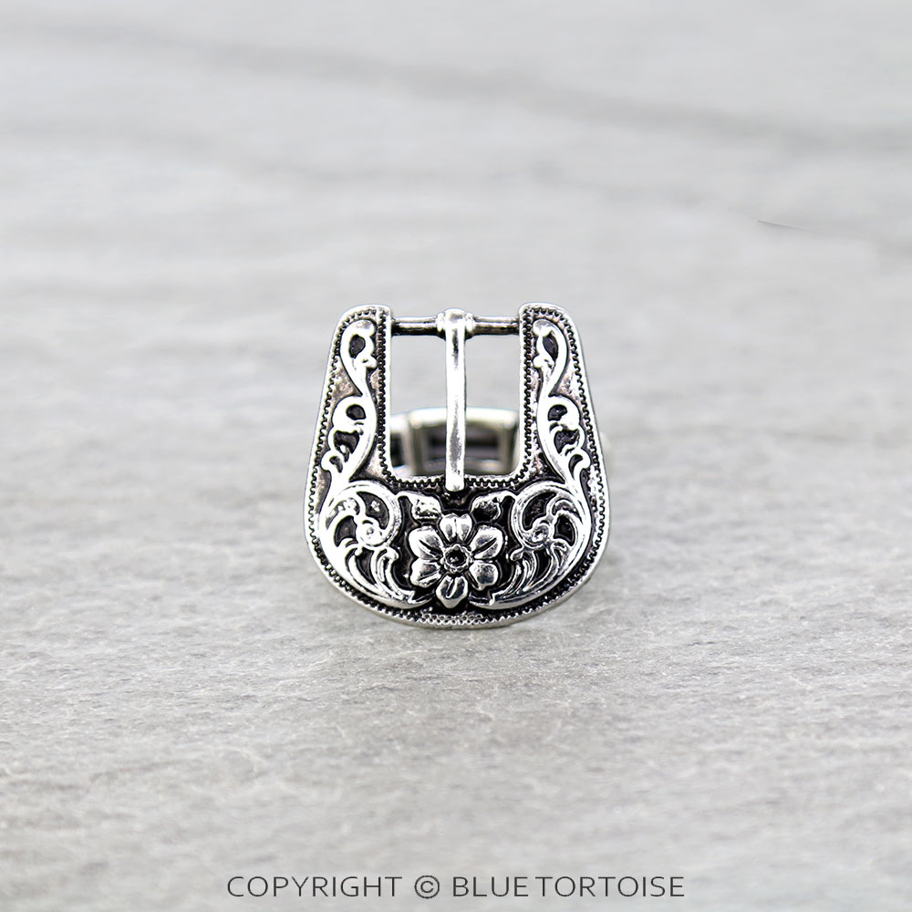 Western Belt Buckle Look Stretch Ring